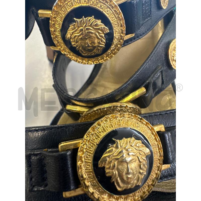 SANDALI DONNA GIANNI VERSACE NERO MEDUSE DORATE | Mercatino dell'Usato Molfetta 3