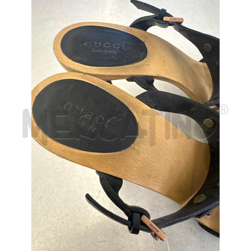 SANDALI DONNA GUCCI NERO LEGNO | Mercatino dell'Usato Molfetta 3