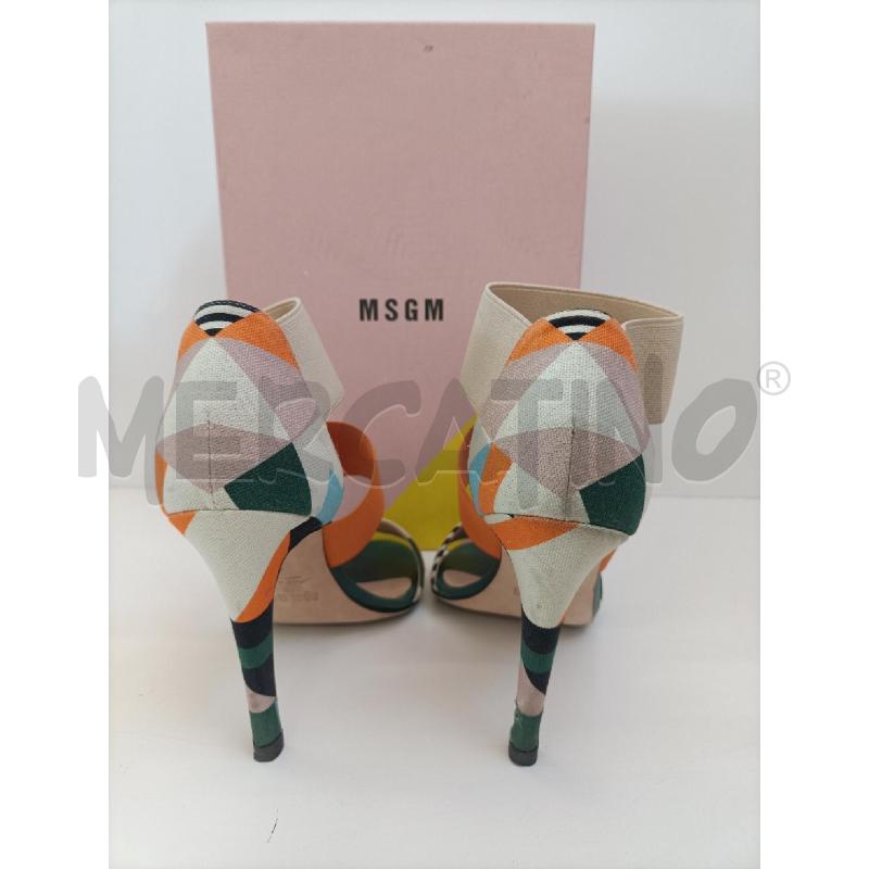 SANDALI DONNA MSGM VERDE PANNA ARANCIO | Mercatino dell'Usato Molfetta 2