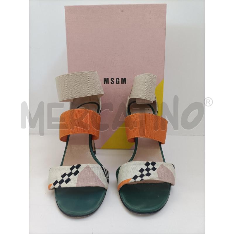 SANDALI DONNA MSGM VERDE PANNA ARANCIO | Mercatino dell'Usato Molfetta 3