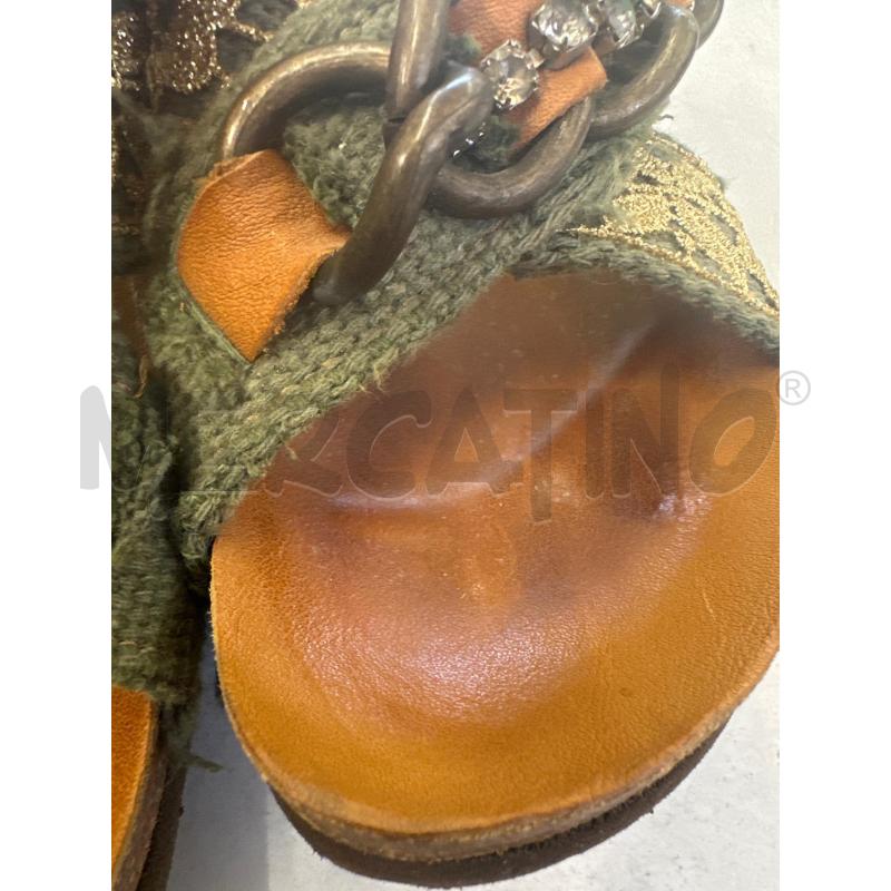 SANDALI DONNA PAESAGGIO URBANO VERDE MILITARE INCROCIATO  | Mercatino dell'Usato Molfetta 4