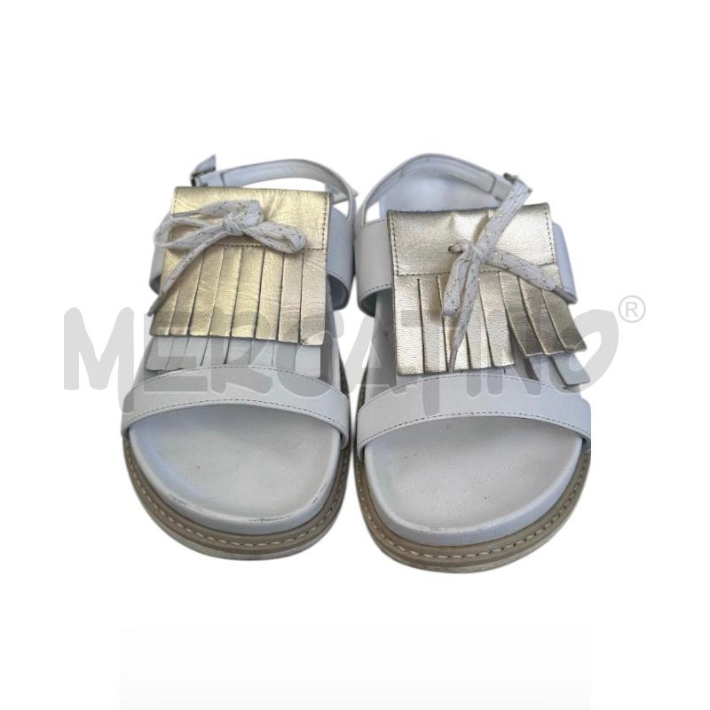 SANDALI DONNA TWINSET BIANCO FRANGIA DORATO | Mercatino dell'Usato Molfetta 1
