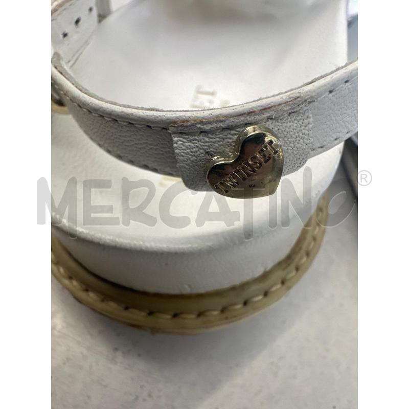 SANDALI DONNA TWINSET BIANCO FRANGIA DORATO | Mercatino dell'Usato Molfetta 4