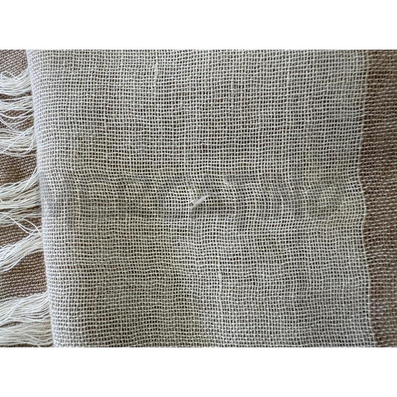 SCIARPA DELLA CIANA LINO BEIGE MARRONE | Mercatino dell'Usato Molfetta 4