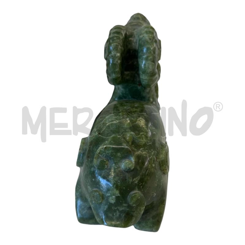SCULTURA GIADA ARIETE SEDUTO SU BASE LEGNO | Mercatino dell'Usato Molfetta 5