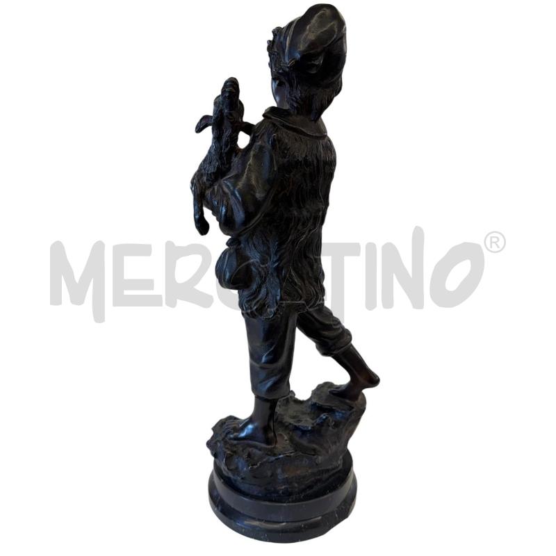 SCULTURA PASTORELLO BRONZO FIRMA HUNT | Mercatino dell'Usato Molfetta 2