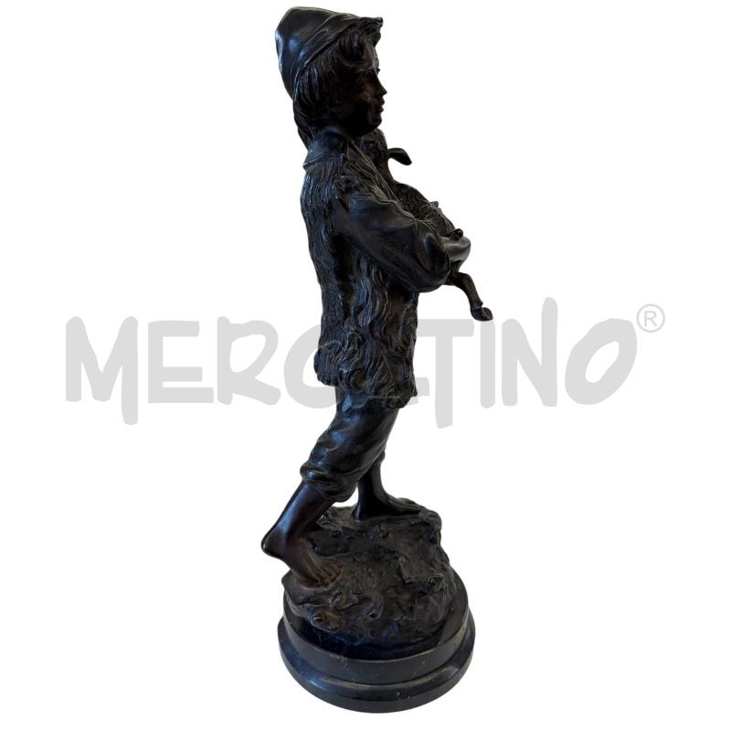 SCULTURA PASTORELLO BRONZO FIRMA HUNT | Mercatino dell'Usato Molfetta 3