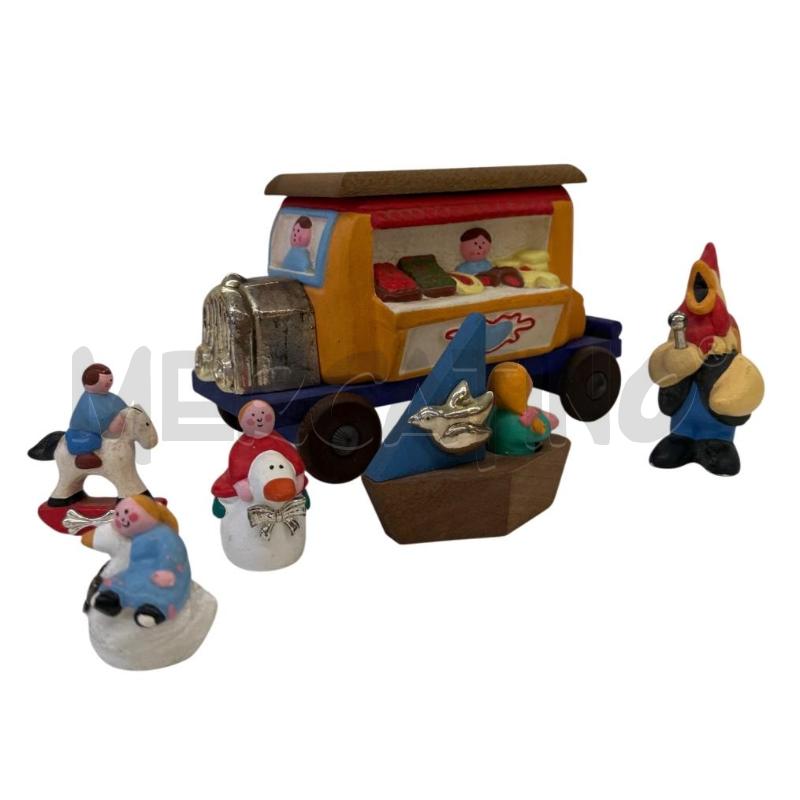 SCULTURE DESIGN TRAZO ENZO VIVIANI CAMIONCINO FRUTTA+5 STATUETTE | Mercatino dell'Usato Molfetta 1