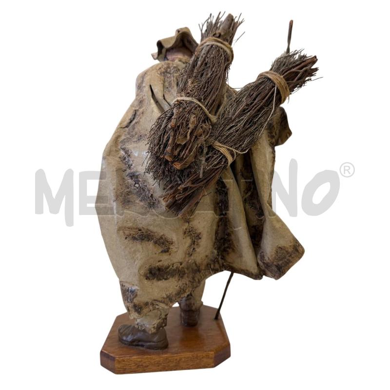 STATUA CARTAPESTA TERRACOTTA CLAUDIO RISO ANZIANO CON REMETTI  | Mercatino dell'Usato Molfetta 2