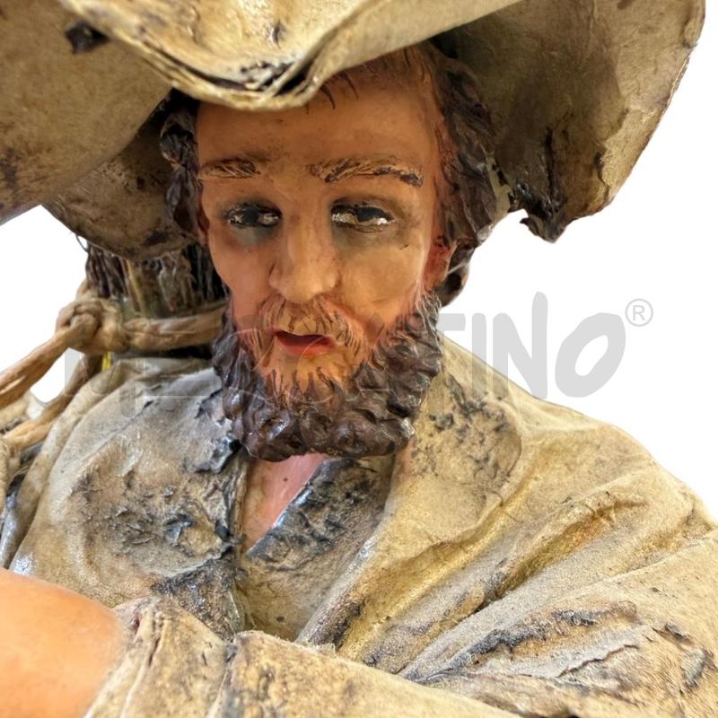 STATUA CARTAPESTA TERRACOTTA CLAUDIO RISO ANZIANO CON REMETTI  | Mercatino dell'Usato Molfetta 3
