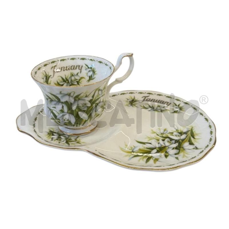 TAZZA JANUARY ROYAL ALBERT CON VASSOIETTO  | Mercatino dell'Usato Molfetta 1