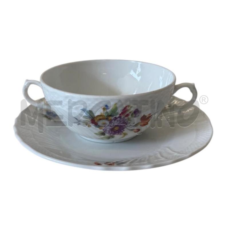 TAZZA RICHARD GINORI 2 MANICI CONSOMME' CON PIATTINO  | Mercatino dell'Usato Molfetta 1