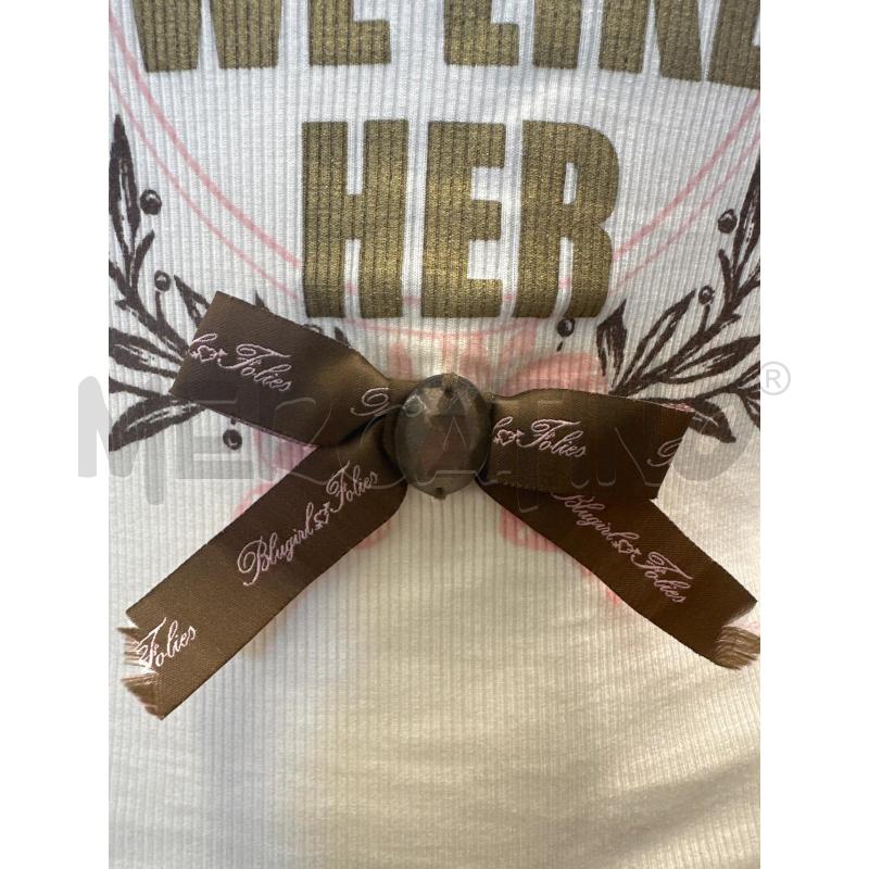 T SHIRT DONNA BLUGIRL ECRU SCRITTA DORATA | Mercatino dell'Usato Molfetta 2