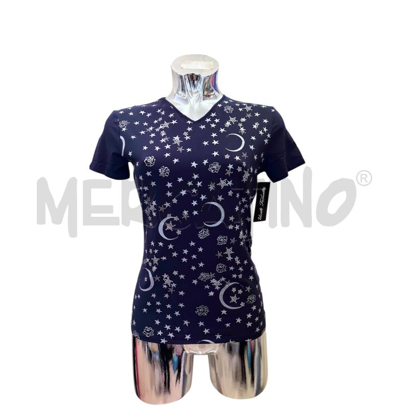T SHIRT DONNA BLUMARINE BLU STRASS STELLE LUNA | Mercatino dell'Usato Molfetta 1
