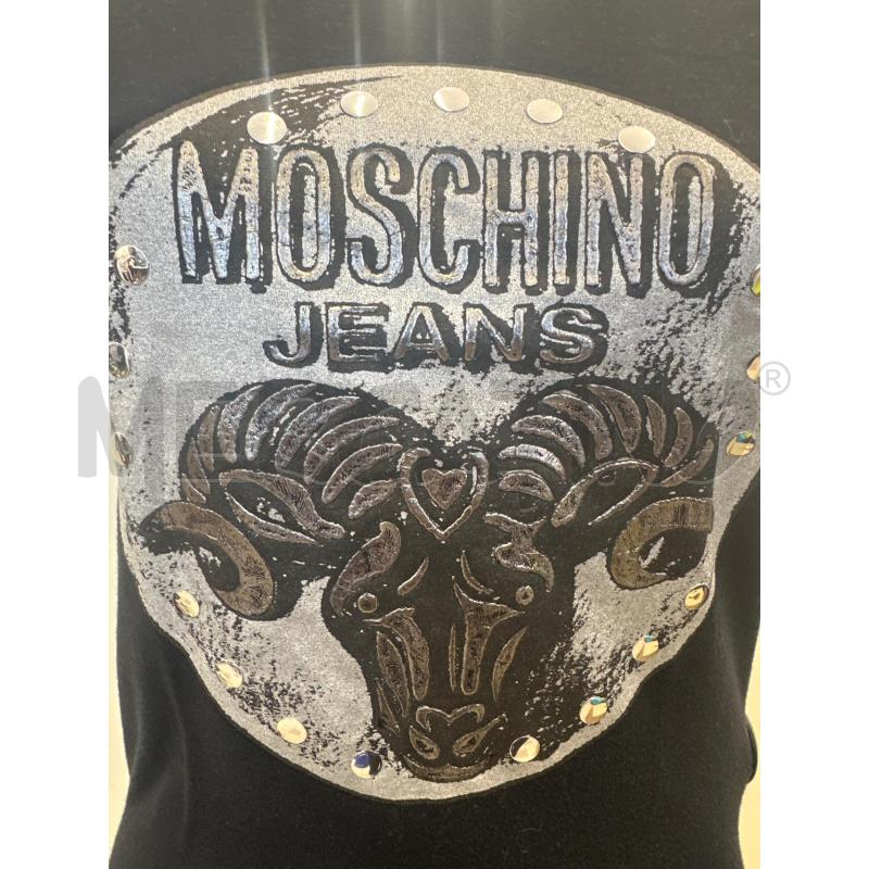 T SHIRT DONNA MOSCHINO NERO STAMPA BIANCO | Mercatino dell'Usato Molfetta 2