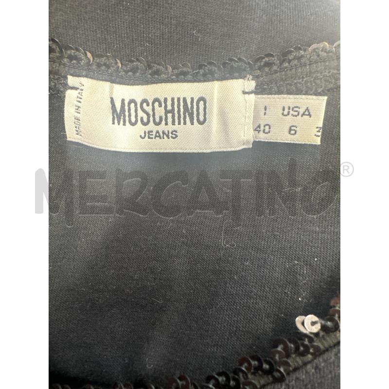 T SHIRT DONNA MOSCHINO NERO STAMPA BIANCO | Mercatino dell'Usato Molfetta 4