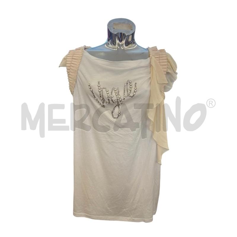 T SHIRT DONNA MY TWIN BIANCO PROFILO VOLANTS PANNA | Mercatino dell'Usato Molfetta 1