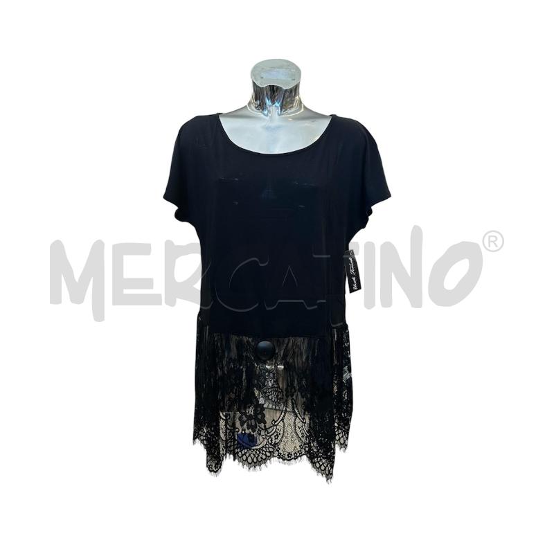 T SHIRT DONNA TWINSET NERO PROFILO PIZZO | Mercatino dell'Usato Molfetta 1
