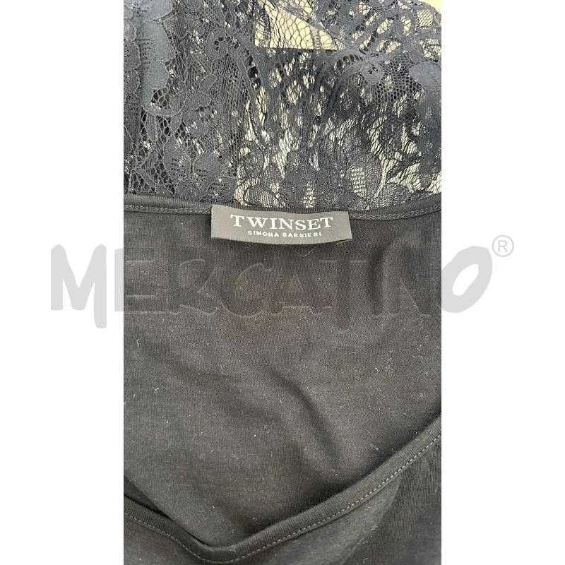 T SHIRT DONNA TWINSET NERO PROFILO PIZZO | Mercatino dell'Usato Molfetta 3