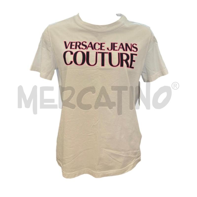 T SHIRT DONNA VERSACE COUTURE BIANCO SCRITTA | Mercatino dell'Usato Molfetta 1