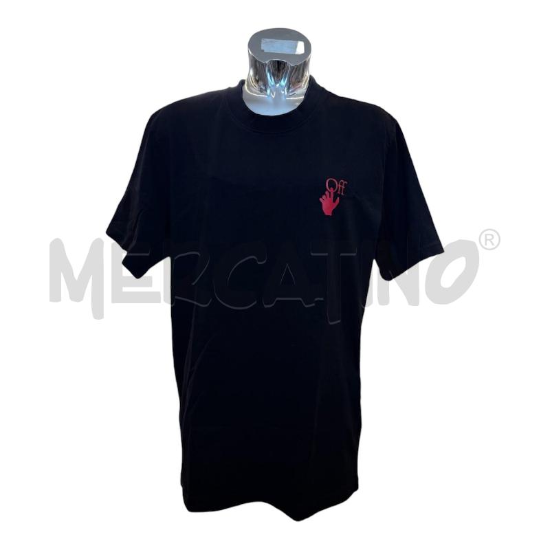 T SHIRT UOMO OFF WHITE NERO STAMPA ROSSA | Mercatino dell'Usato Molfetta 1