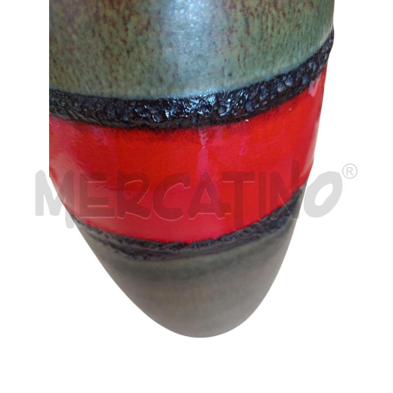 VASO CERAMIC RAKU VERDE FASCIA ROSSA MADE GERMANY | Mercatino dell'Usato Molfetta 2