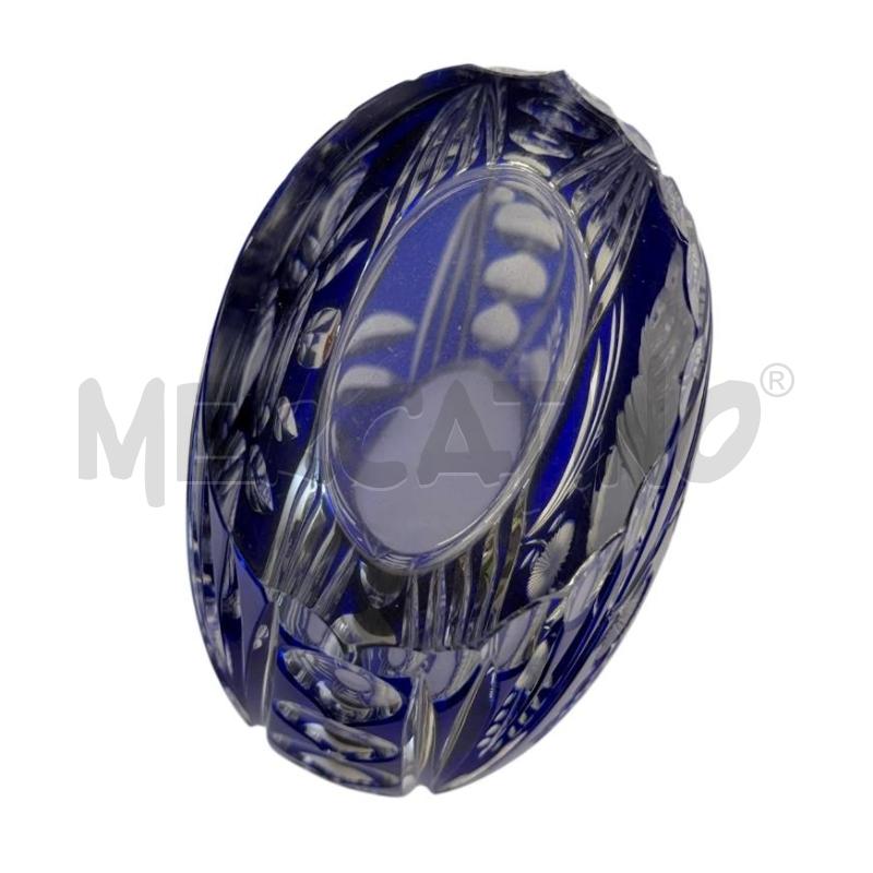 VASO CRISTALLO MOLATO PAVONE BLU COBALTO  | Mercatino dell'Usato Molfetta 5