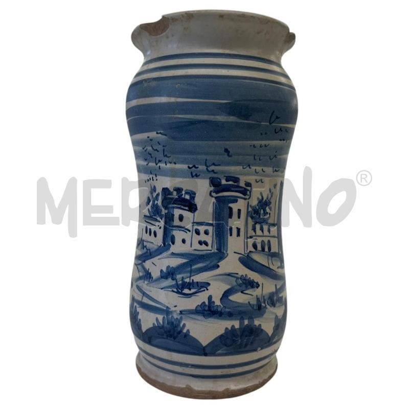 VASO MAIOLICA ANTICO SCHEGGIATO CASTELLO DIP. A MANO | Mercatino dell'Usato Molfetta 1