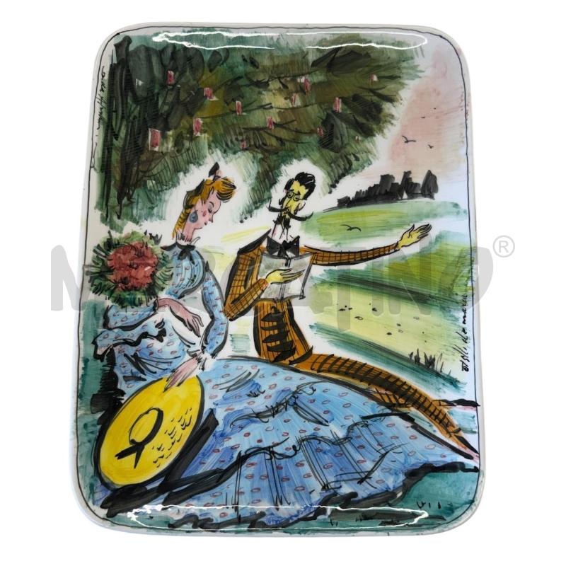 VASSOIO CERAMICA  ANNI '60 DIPINTO FIRMATO OTELLO DE MARIA | Mercatino dell'Usato Molfetta 1