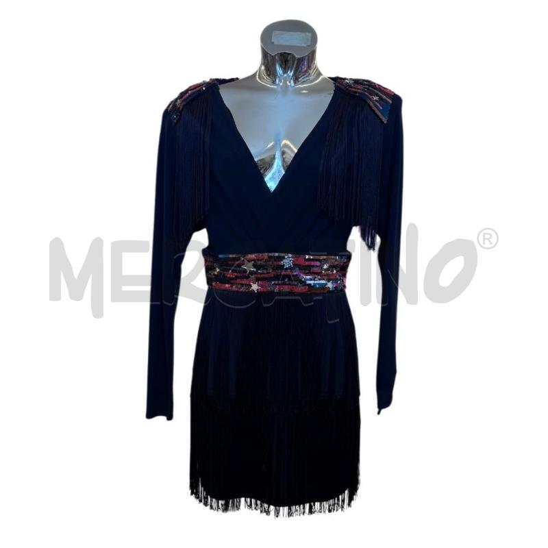 VESTITO DONNA ELISABETTA FRANCHI BLU FRANGE PAILETTE | Mercatino dell'Usato Molfetta 1