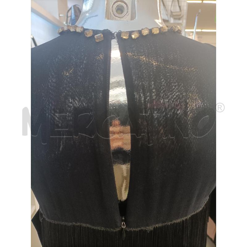 VESTITO DONNA ELISABETTA FRANCHI GIALLO NERO FRANGE PIETRE CINTO | Mercatino dell'Usato Molfetta 4