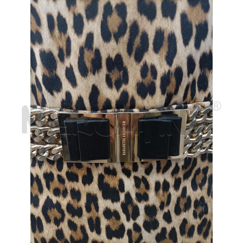 VESTITO DONNA ELISABETTA FRANCHI MARRONE MACULATO CINTO DORATO | Mercatino dell'Usato Molfetta 4