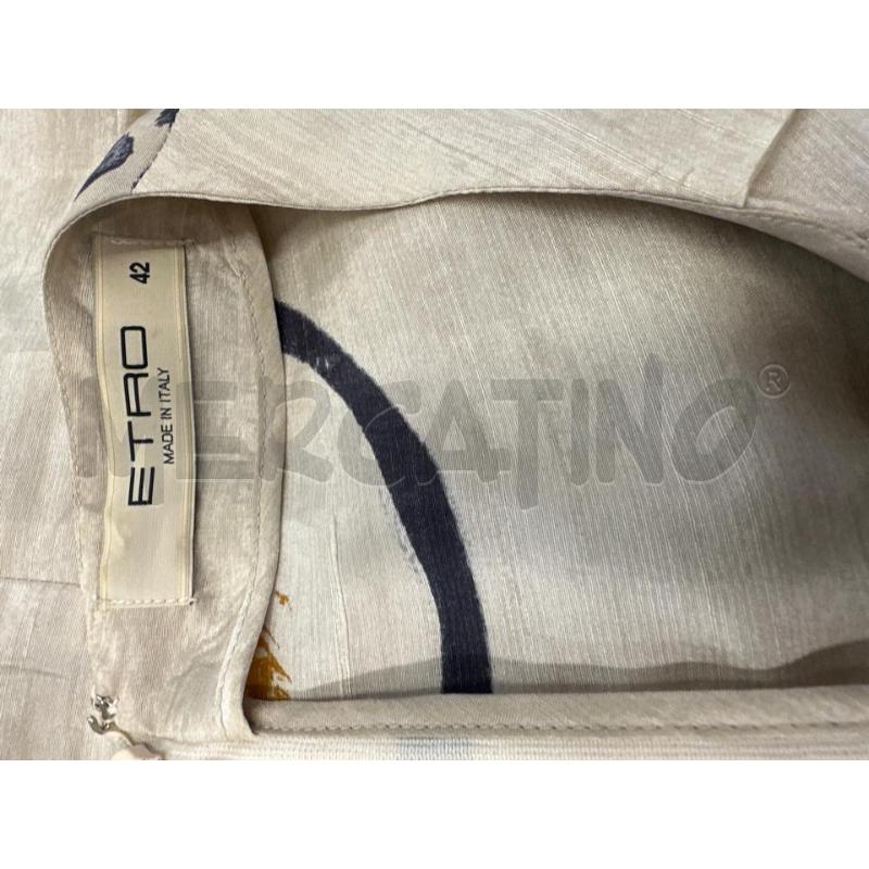 VESTITO DONNA ETRO BEIGE PENNELATE BLU SENAPE | Mercatino dell'Usato Molfetta 3