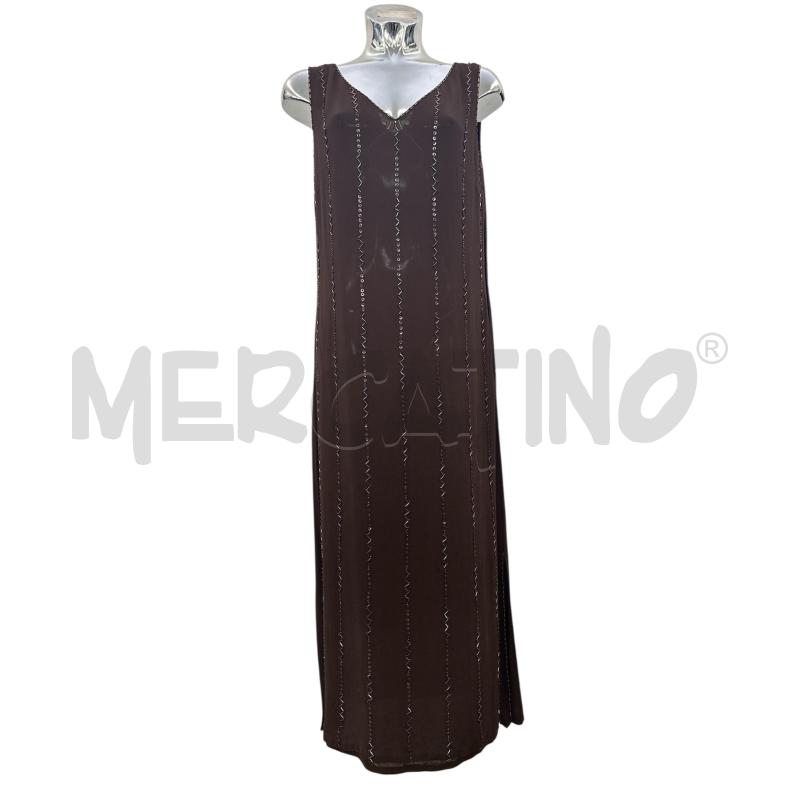 VESTITO DONNA LUISA SPAGNOLI MARRONE PIASTRINE SETA | Mercatino dell'Usato Molfetta 1