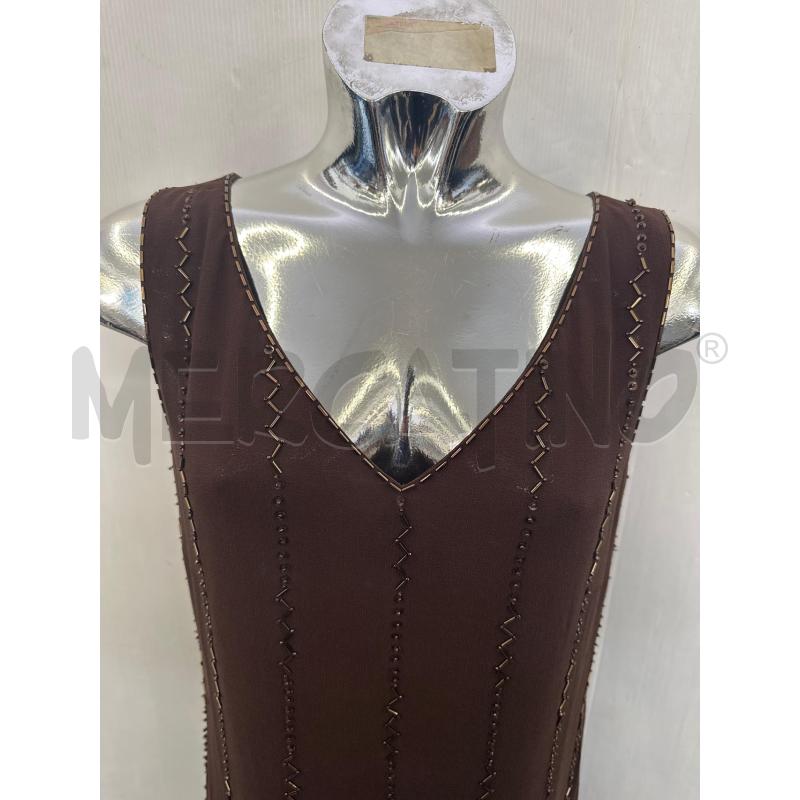 VESTITO DONNA LUISA SPAGNOLI MARRONE PIASTRINE SETA | Mercatino dell'Usato Molfetta 2