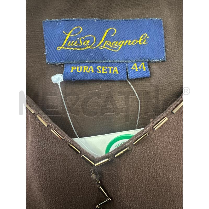 VESTITO DONNA LUISA SPAGNOLI MARRONE PIASTRINE SETA | Mercatino dell'Usato Molfetta 4