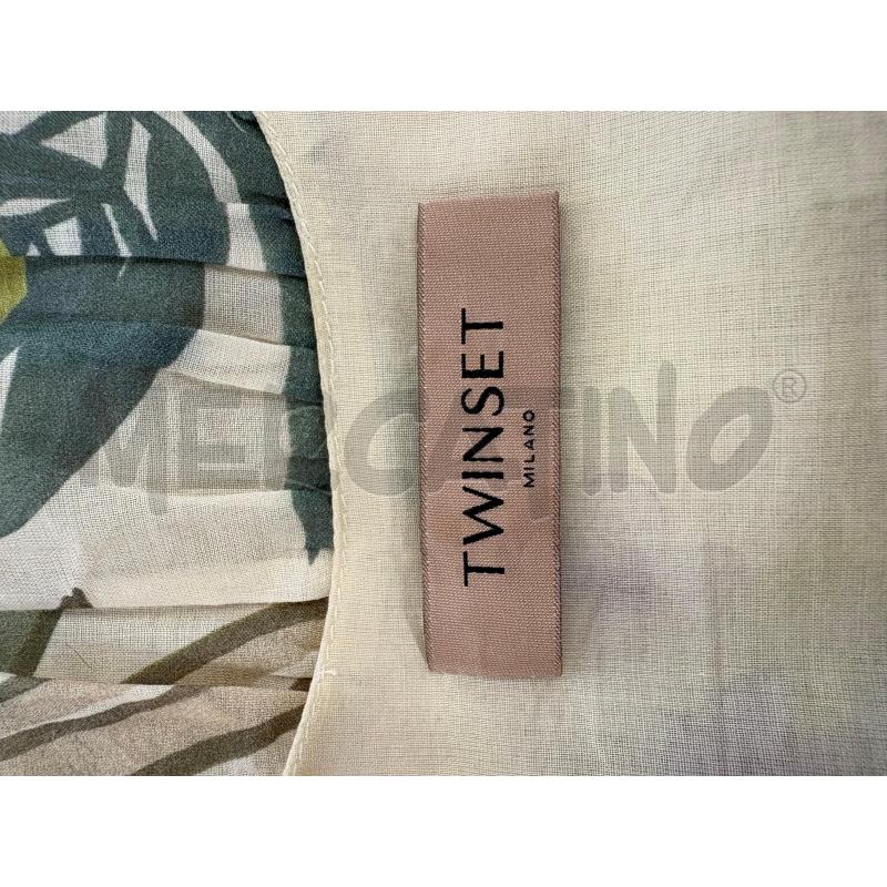 VESTITO DONNA TWINSET PANNA FOGLIE VERDE ROSA LIME | Mercatino dell'Usato Molfetta 3