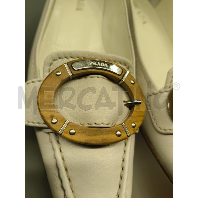 BALLERINA 36 PRADA BIANCA FIBBIA MARR TONDA CON LOGO  | Mercatino dell'Usato Sandigliano 5