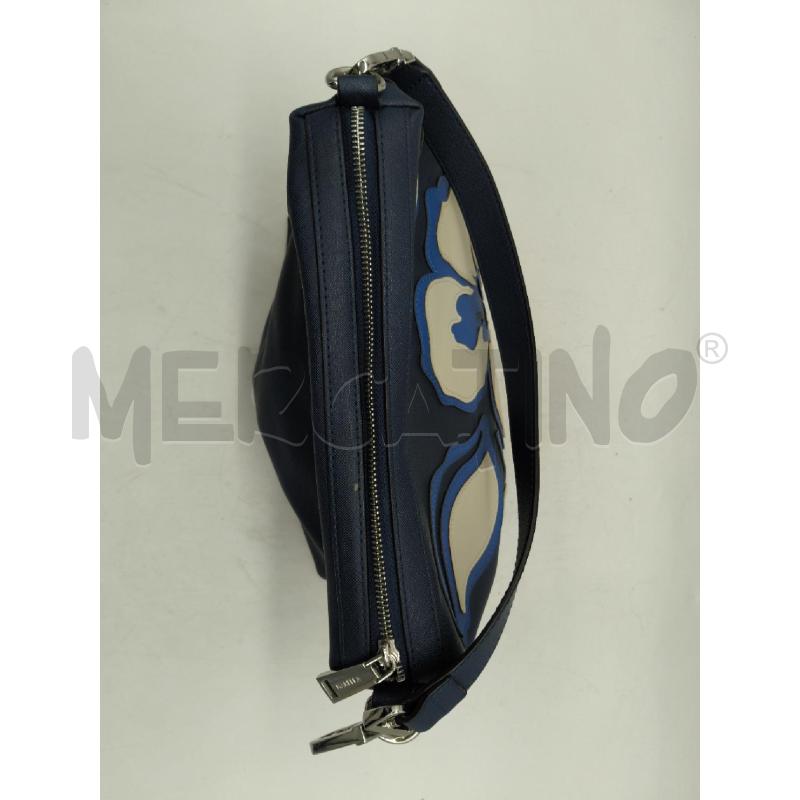 BORSA MARELLA TRACOLLA BLU FIORE BEIGE | Mercatino dell'Usato Sandigliano 3