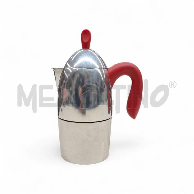 CAFFETTIERA 3 TAZZE GUZZINI MANICO ROSSO | Mercatino dell'Usato Sandigliano 1