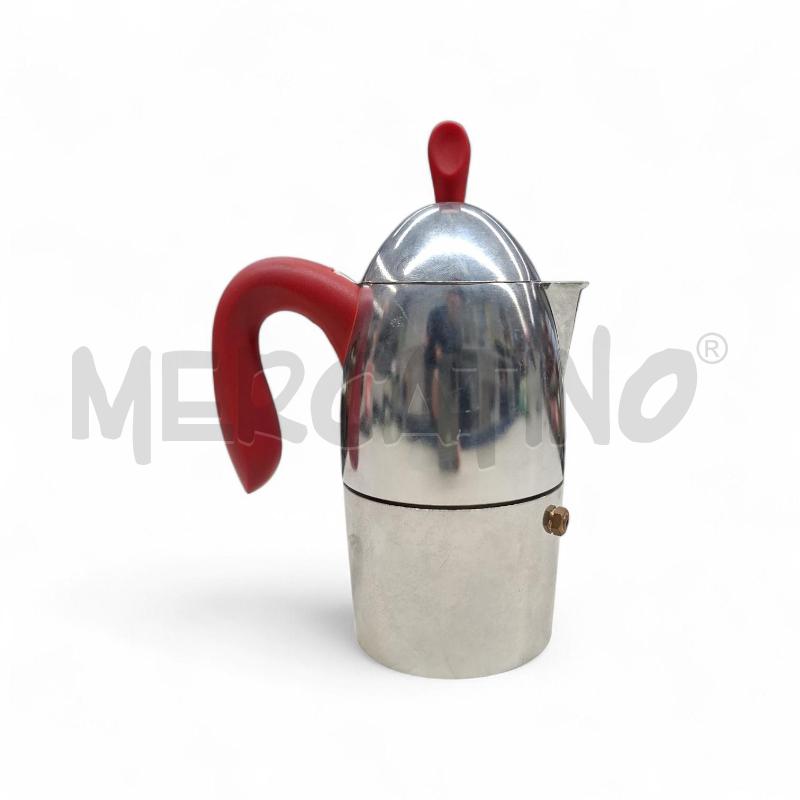 CAFFETTIERA 3 TAZZE GUZZINI MANICO ROSSO | Mercatino dell'Usato Sandigliano 2