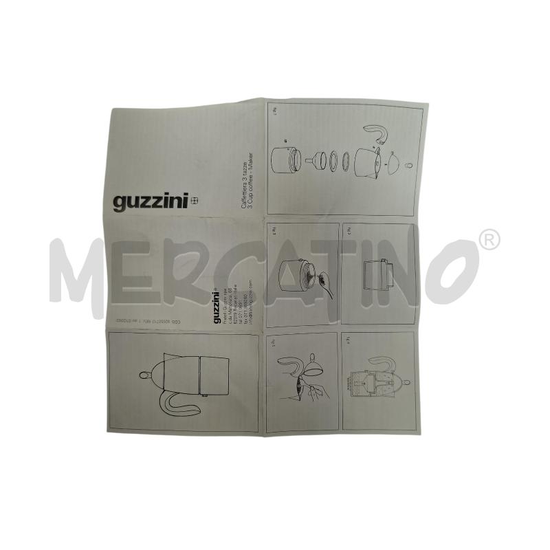 CAFFETTIERA 3 TAZZE GUZZINI MANICO ROSSO | Mercatino dell'Usato Sandigliano 4