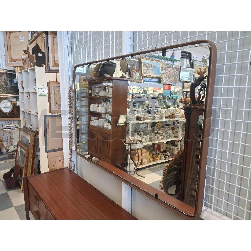 CASSETTIERA TEAK MANIGLIE CUOIO ANNI 60 + SPECCHIO | Mercatino dell'Usato Sandigliano 2