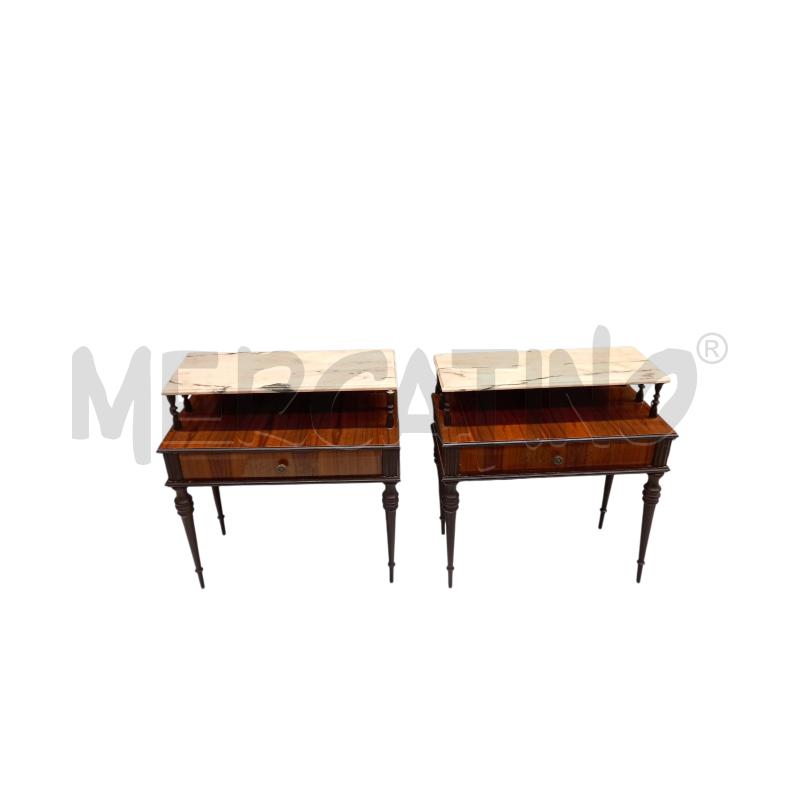 COMODINI COPPIA 1 CASSETTO MARMO MID CENTURY | Mercatino dell'Usato Sandigliano 1