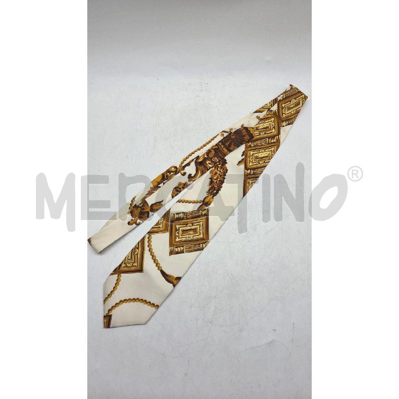 CRAVATTA GIANNI VERSACE PURA SETA BEIGE DORATA  | Mercatino dell'Usato Sandigliano 1