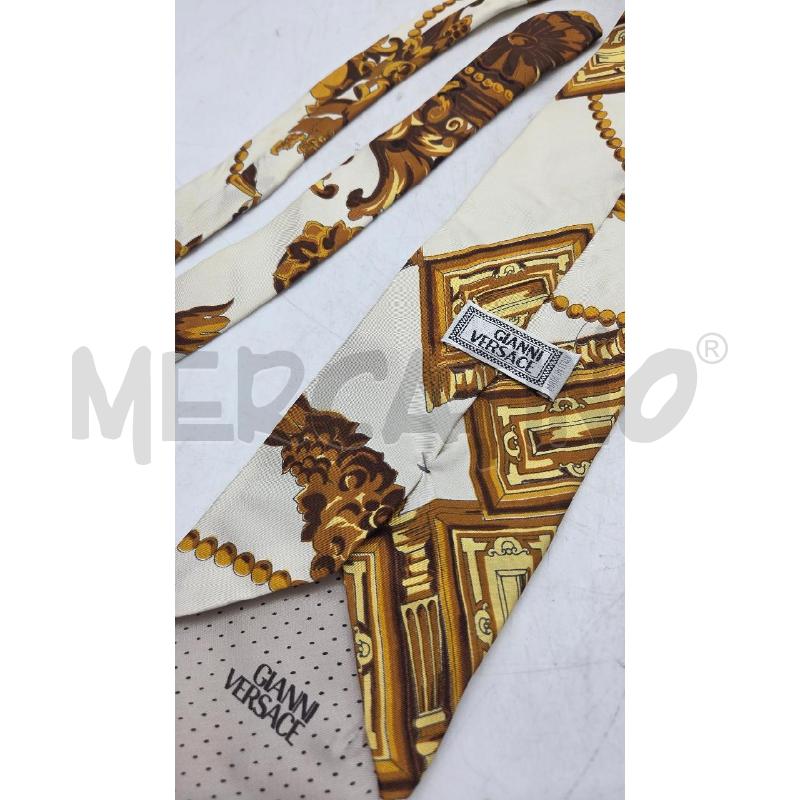 CRAVATTA GIANNI VERSACE PURA SETA BEIGE DORATA  | Mercatino dell'Usato Sandigliano 4