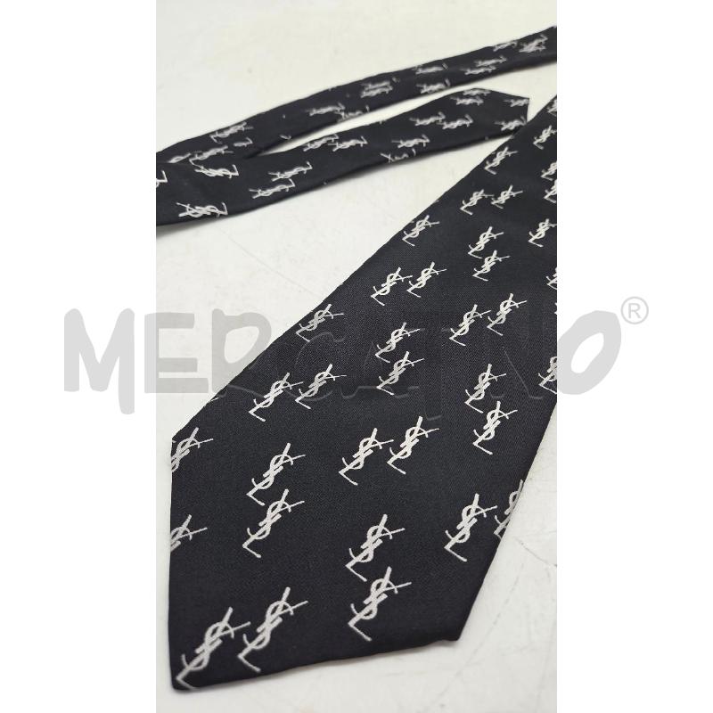 CRAVATTA YVESSAINTLAURENT NERA BIANCA SETA 3108 | Mercatino dell'Usato Sandigliano 2