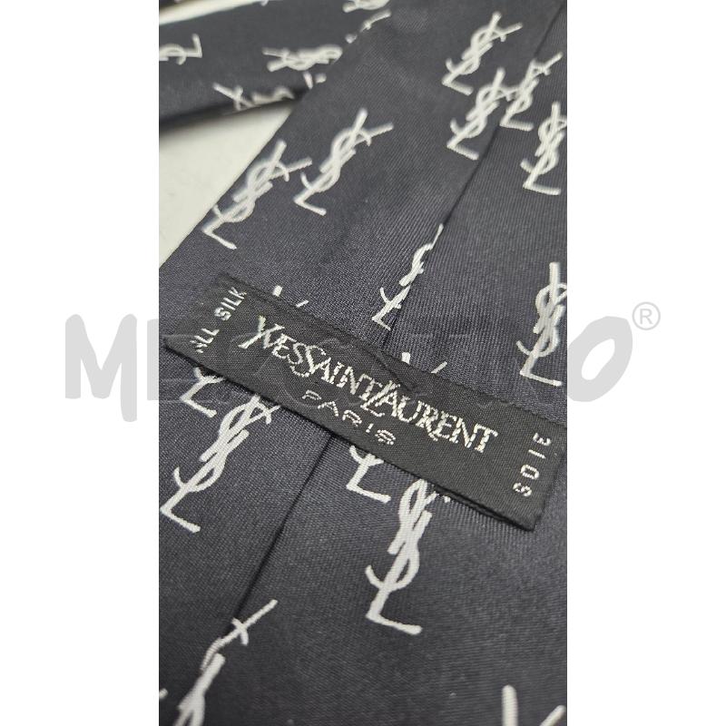CRAVATTA YVESSAINTLAURENT NERA BIANCA SETA 3108 | Mercatino dell'Usato Sandigliano 4