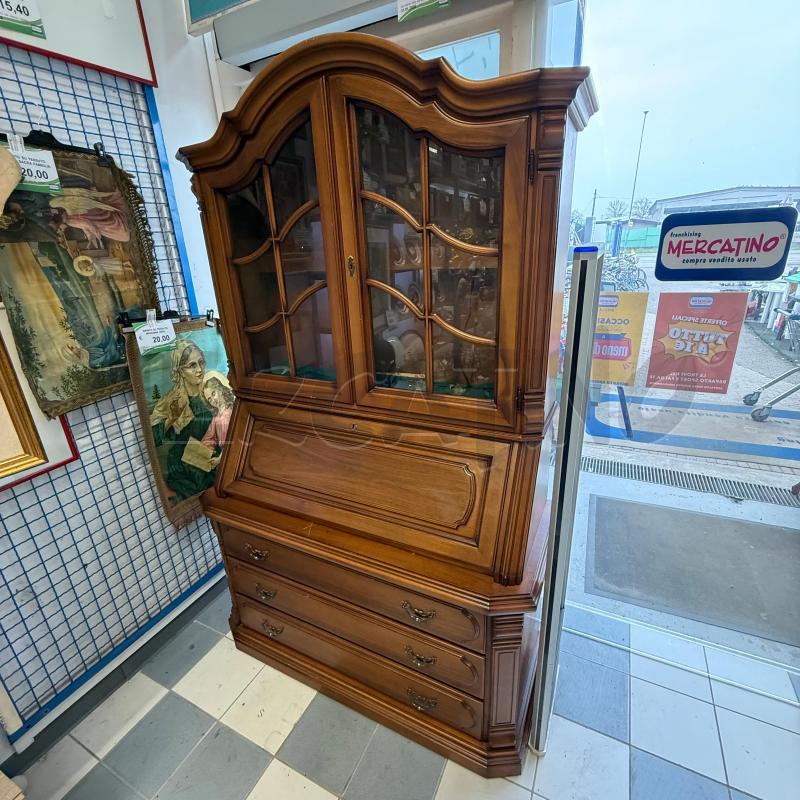 CREDENZA / VETRINA CON RIBALTA LEGNO SCURO | Mercatino dell'Usato Sandigliano 1