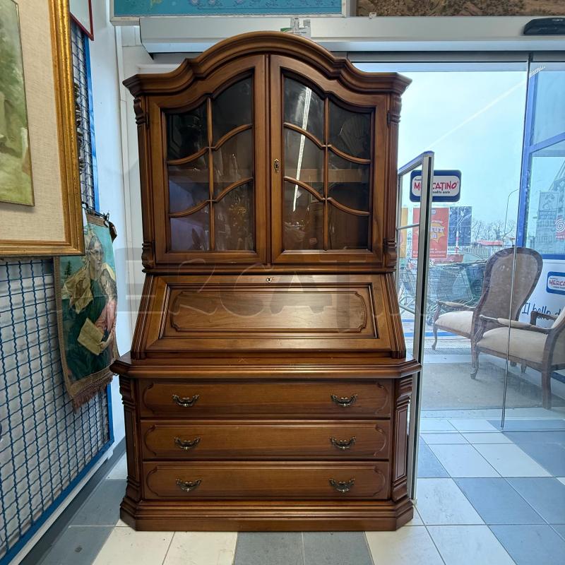 CREDENZA / VETRINA CON RIBALTA LEGNO SCURO | Mercatino dell'Usato Sandigliano 2